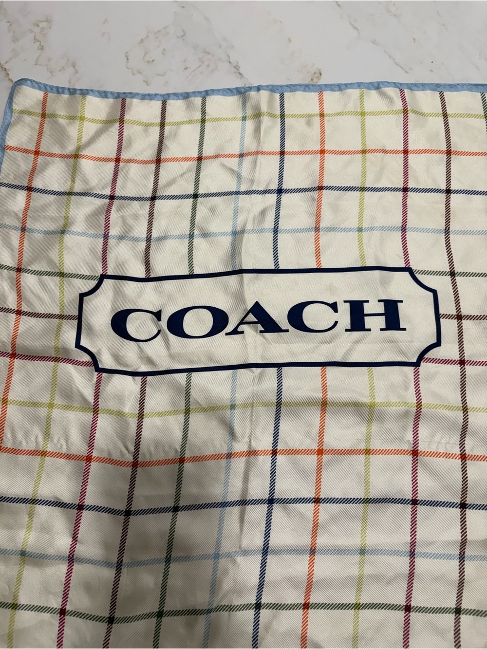 COACH Multicolor Plaid 100% Silk Square  - 20x20 - Picture 2 of 3